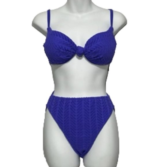 Catalina Other - Vintage CATALINA Purple Crochet Knit Bikini Swimsuit NWT Size 8